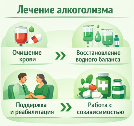 лечение алкоголизма в Петровске-Забайкальском этапы